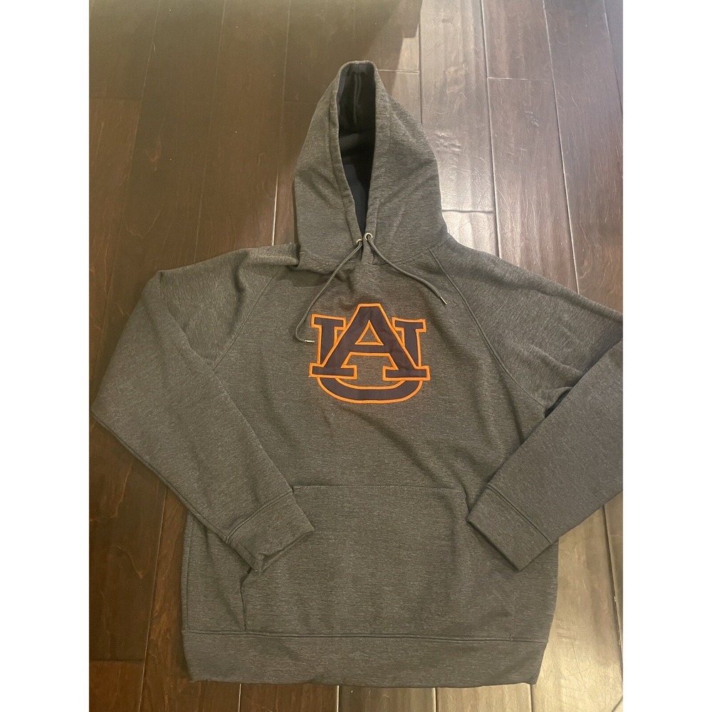 Auburn Tigers Colosseum Hoodie Sweatshirt Gray Orange Blue AU Logo Mens Medium